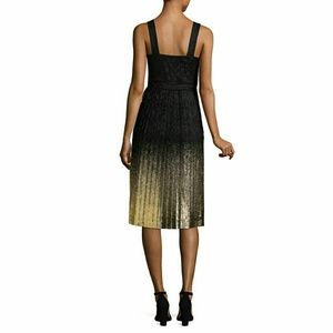 Worthington Dresses - Plus Size Lace Ombre Black and Gold Foil Dress Worthington Dresses - Plus Size Lace Ombre Black and Gold Foil Dress